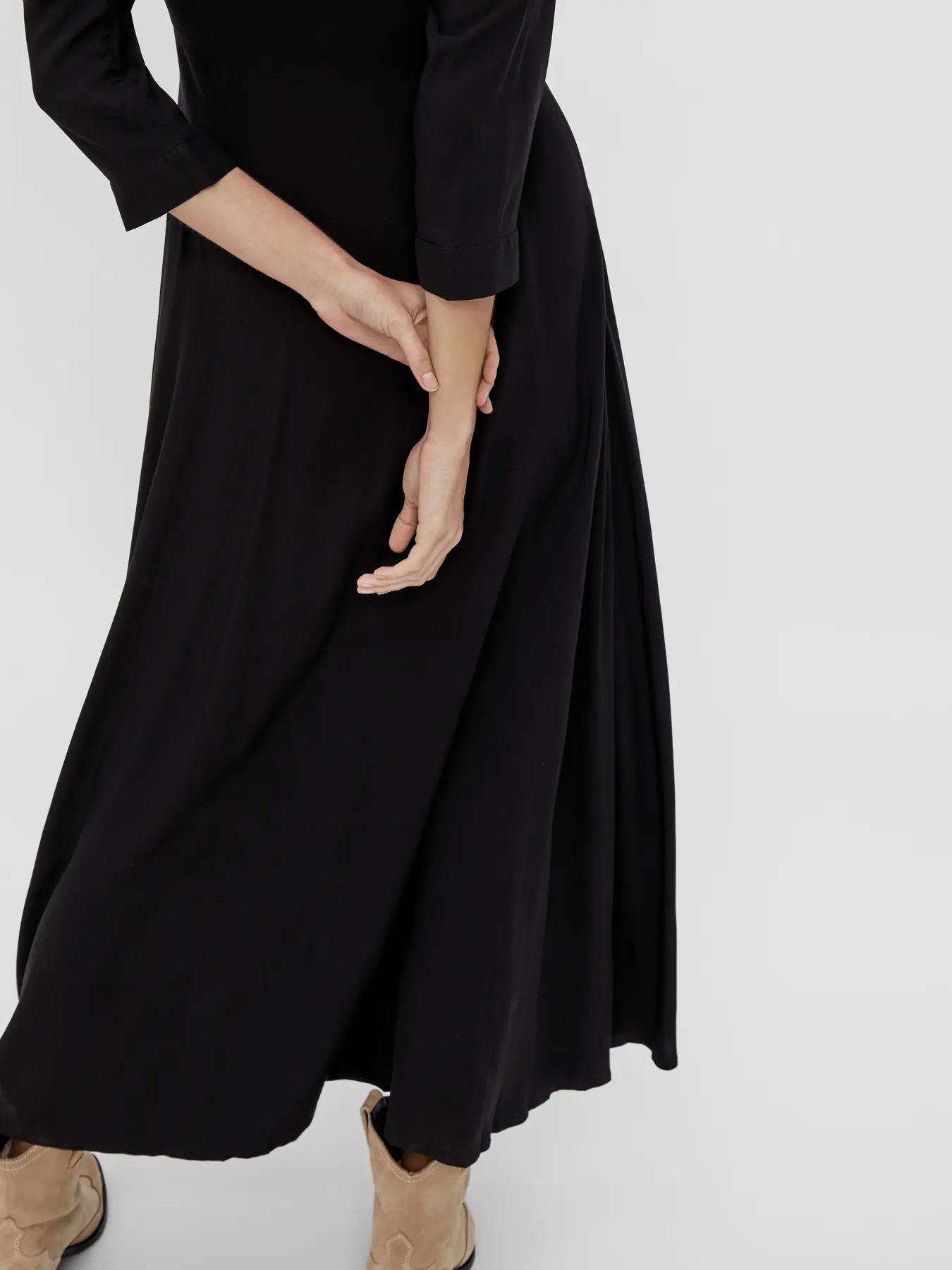 Y.A.S Naisten Maksimekko YASSAVANNA LONG SHIRT DRESS Black Mille - Image 9