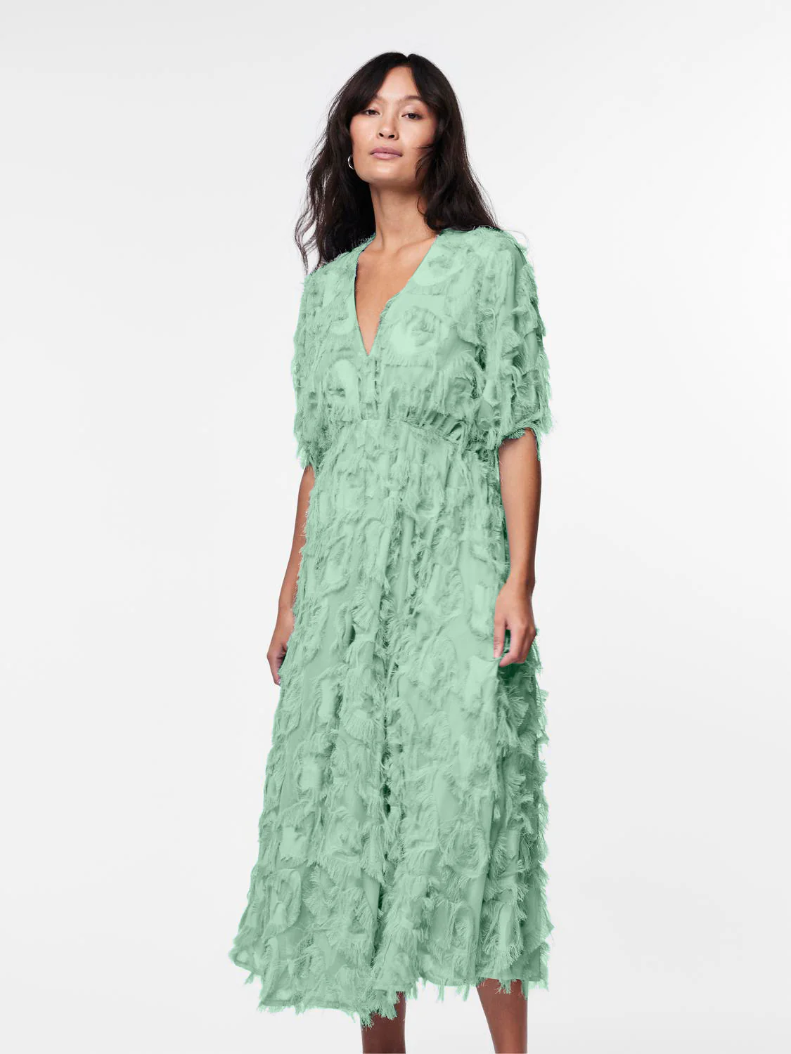 Y.A.S Naisten Mekko, K-YASPAZYLLA 2/4 MIDI DRESS Vaaleanvihreä