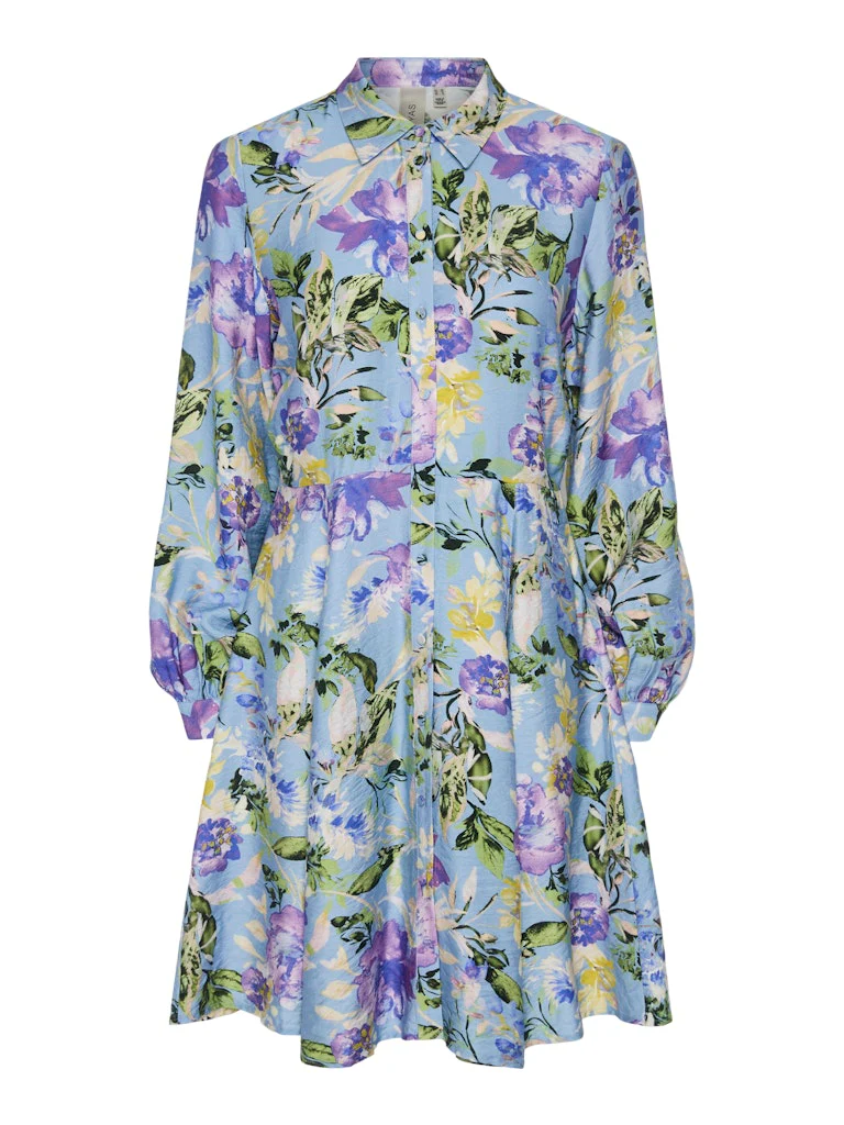 Y.A.S naisten mekko, YASKAYA LS SHIRT DRESS S Sininen Kuosi
