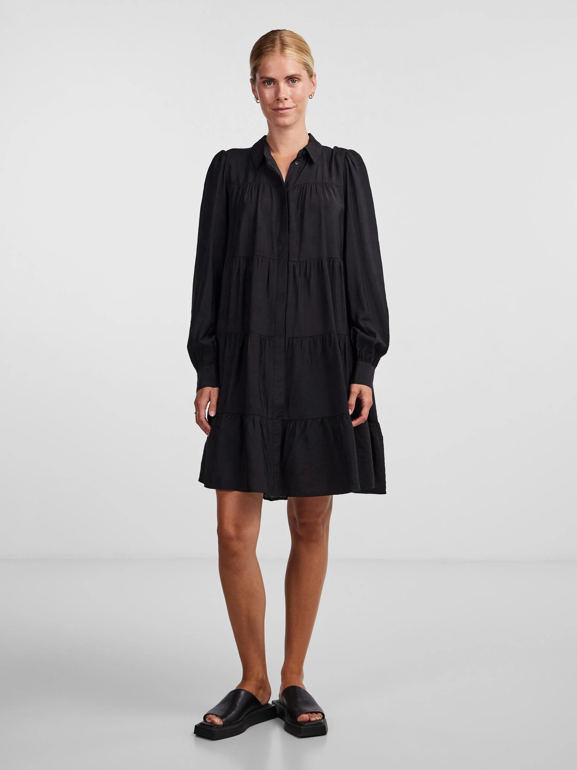 Y.A.S Naisten Mekko, YASPALA LS SHIRT DRESS Musta - Image 5