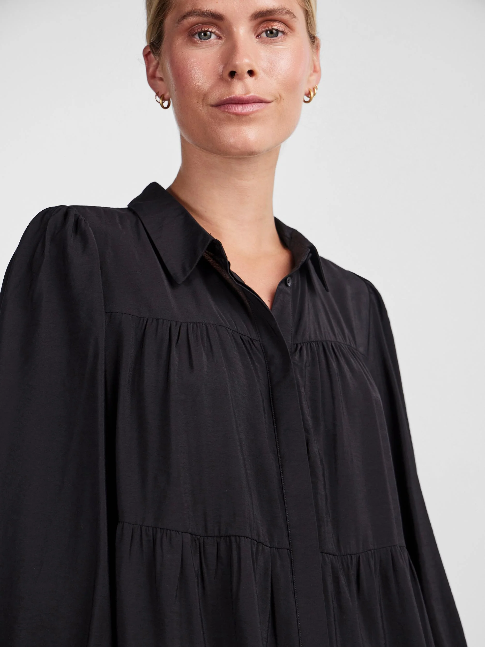 Y.A.S Naisten Mekko, YASPALA LS SHIRT DRESS Musta - Image 6