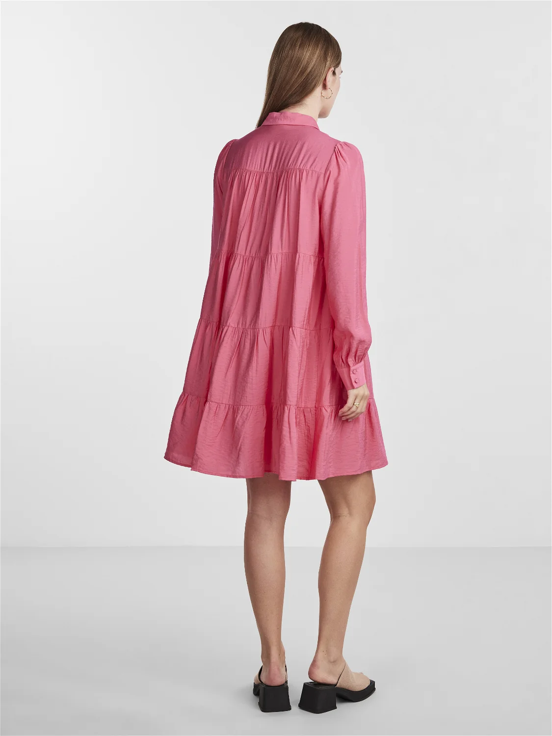 Y.A.S Naisten Mekko, YASPALA LS SHIRT DRESS Pinkki - Image 2