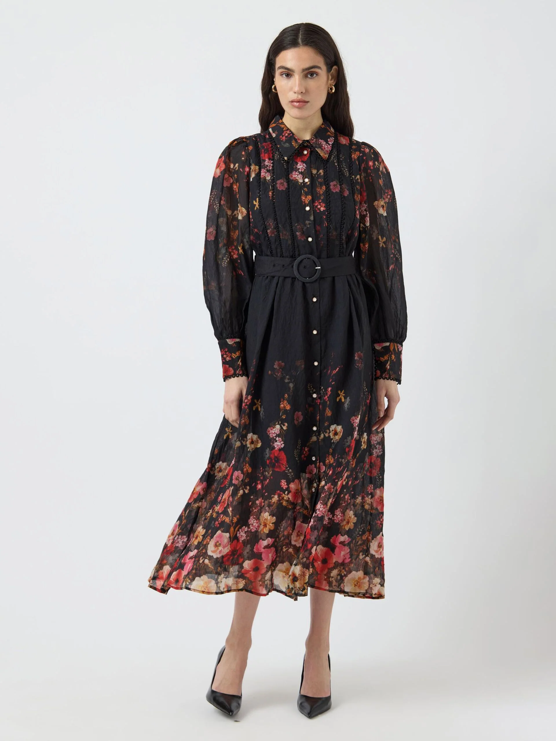 Y.A.S naisten mekko, YASROMANTICA LS LONG DRESS Black - Image 4