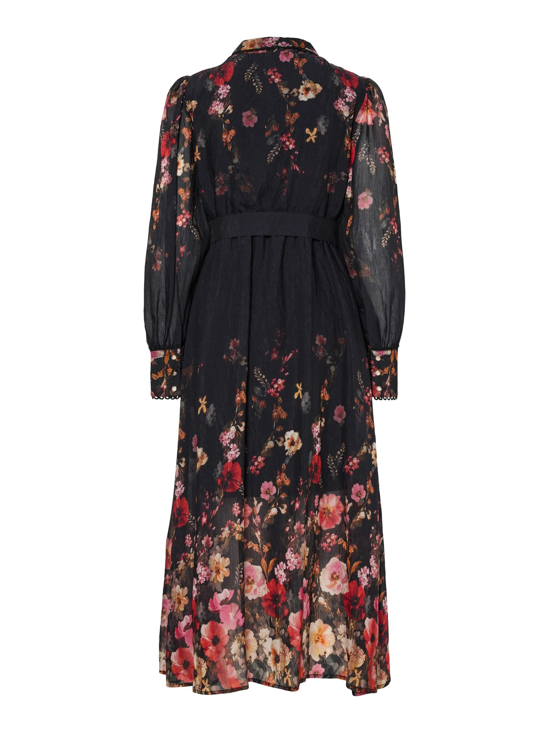 Y.A.S naisten mekko, YASROMANTICA LS LONG DRESS Black - Image 7