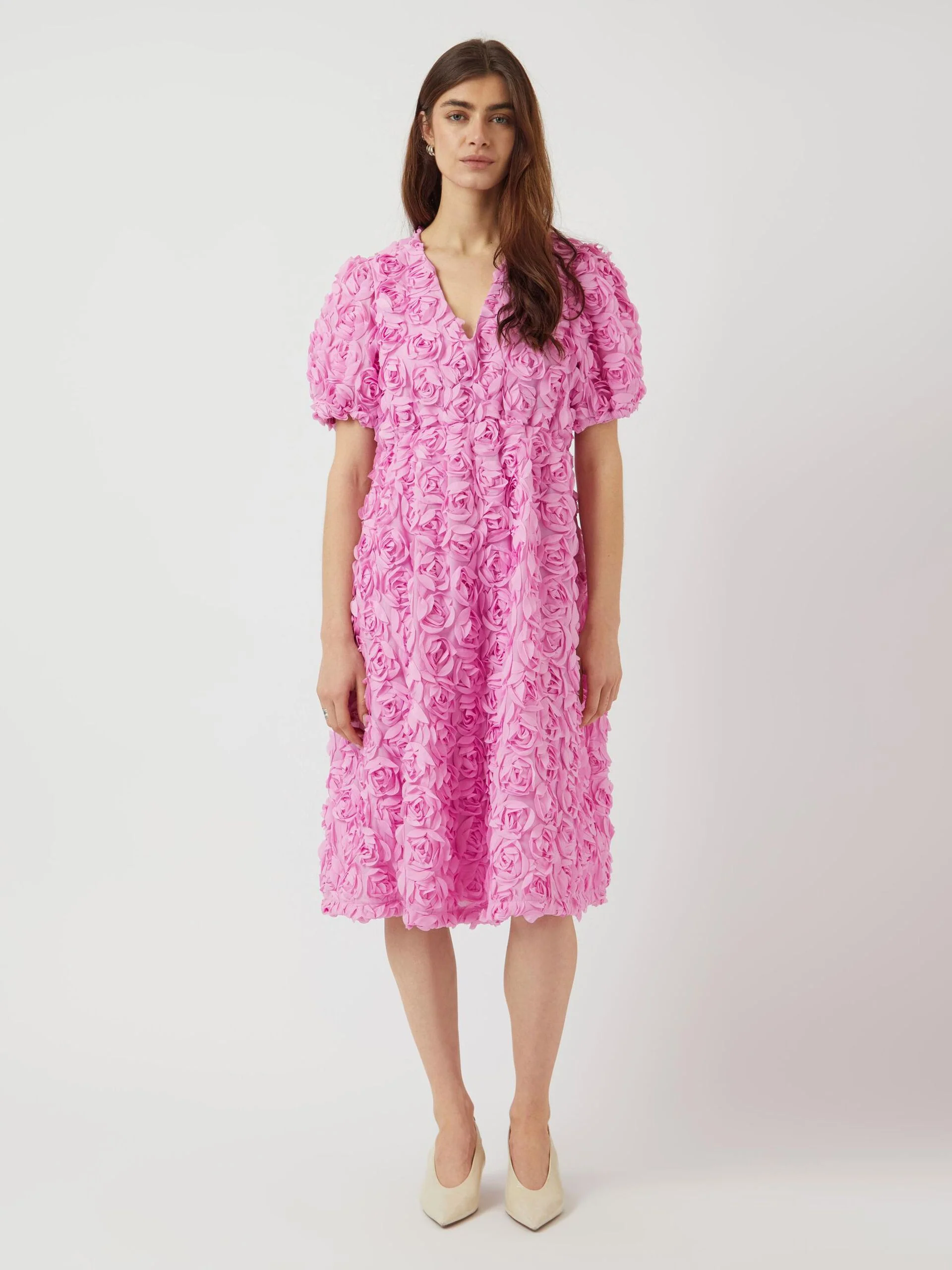 Y.A.S naisten mekko, YASROSIVA 2/4 MIDI DRESS S Vaaleanpunainen
