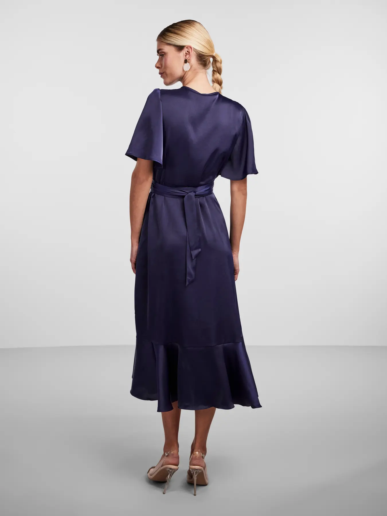 Y.A.S Naisten Mekko, YASTHEA 2/4 MIDI WRAP DRESS Evening Blue - Image 2