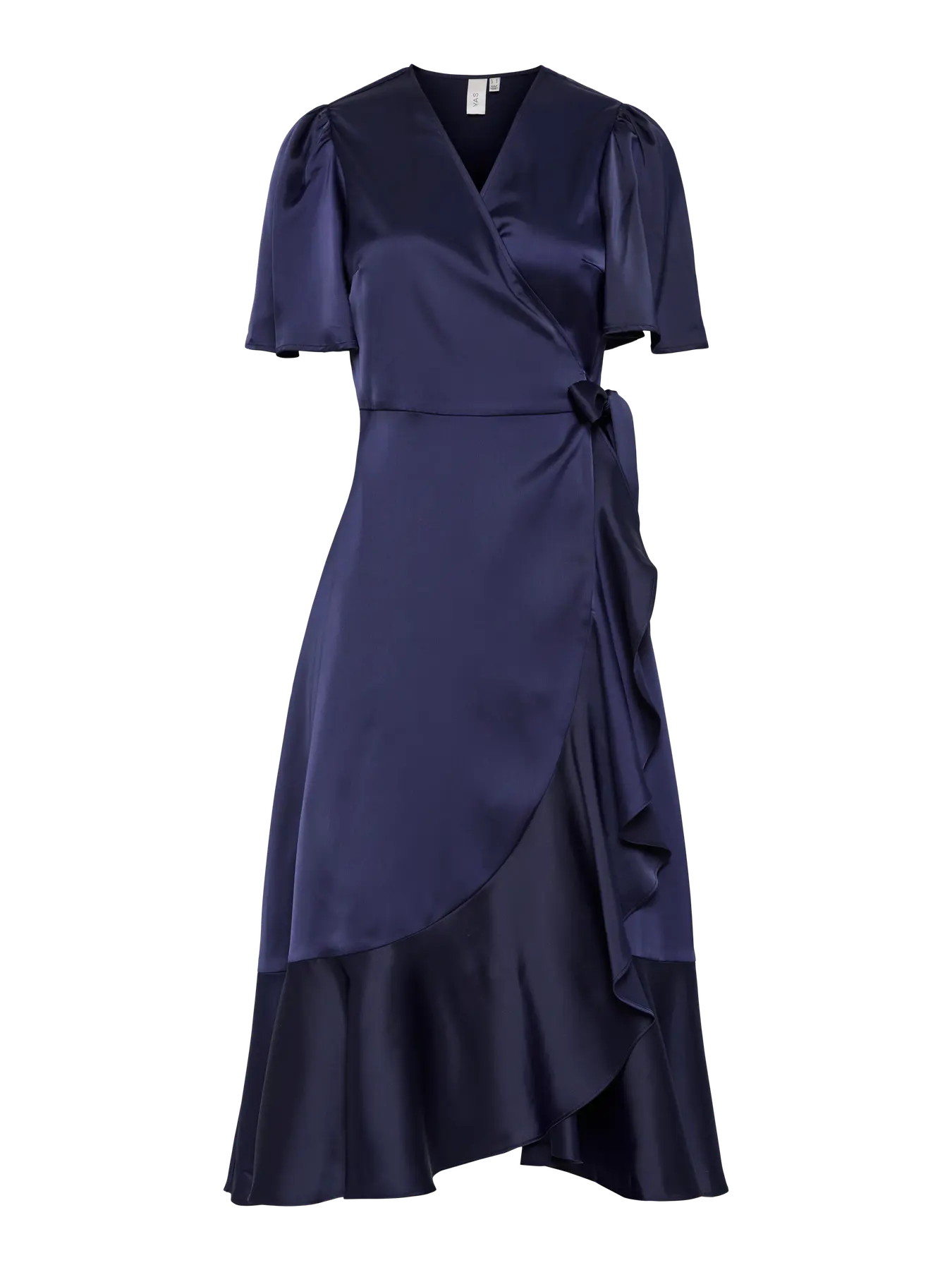 Y.A.S Naisten Mekko, YASTHEA 2/4 MIDI WRAP DRESS Evening Blue - Image 3
