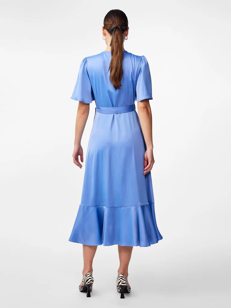 Y.A.S Naisten Mekko, YASTHEA 2/4 MIDI WRAP DRESS Skyway - Image 2