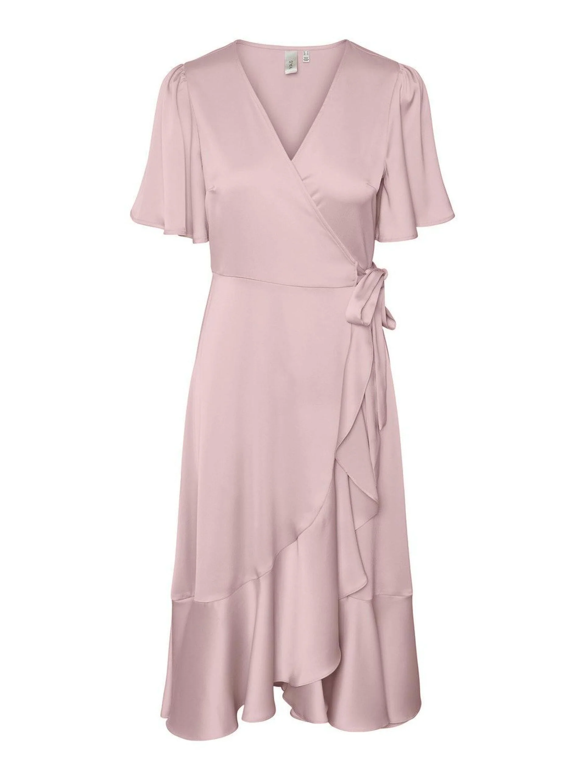 Y.A.S Naisten Mekko, YASTHEA 2/4 MIDI WRAP DRESS Vaaleanpunainen - Image 3