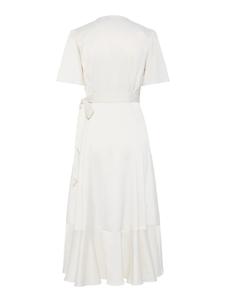 Y.A.S Naisten Mekko, YASTHEA 2/4 MIDI WRAP DRESS Valkoinen - Image 2