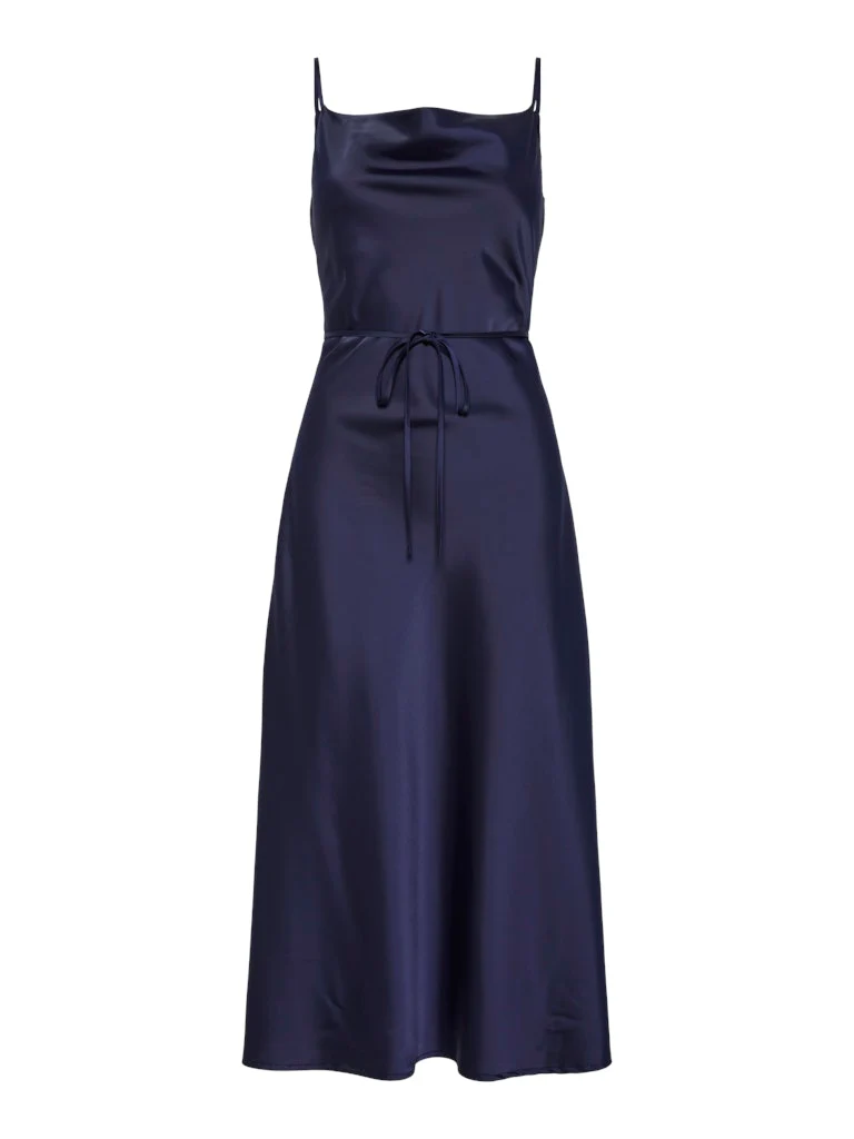 Y.A.S Naisten Mekko, YASTHEA STRAP LONG DRESS Tummansininen - Image 3