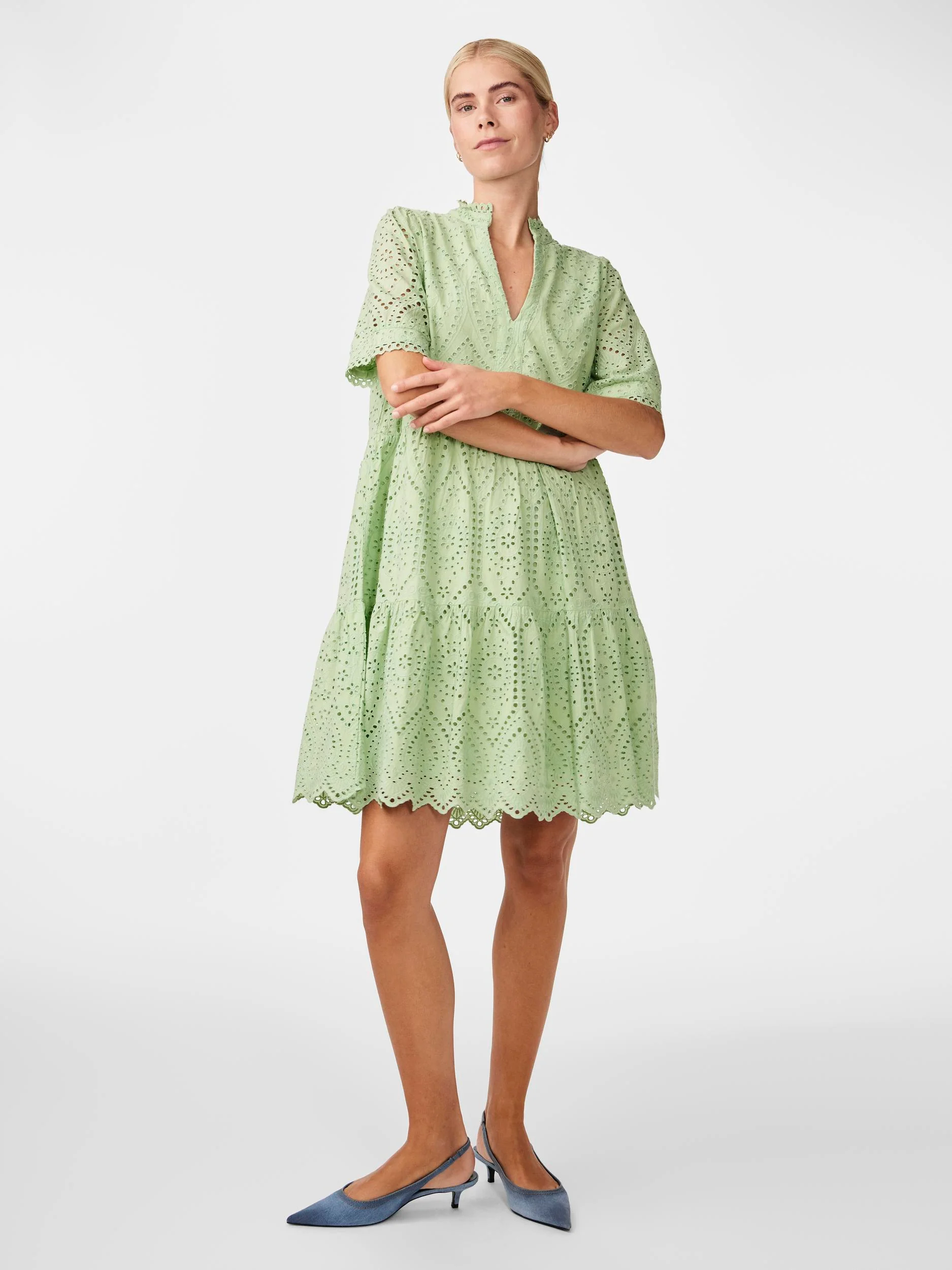 Y.A.S Naisten Minimekko YASHOLI SS DRESS Mintunvihreä