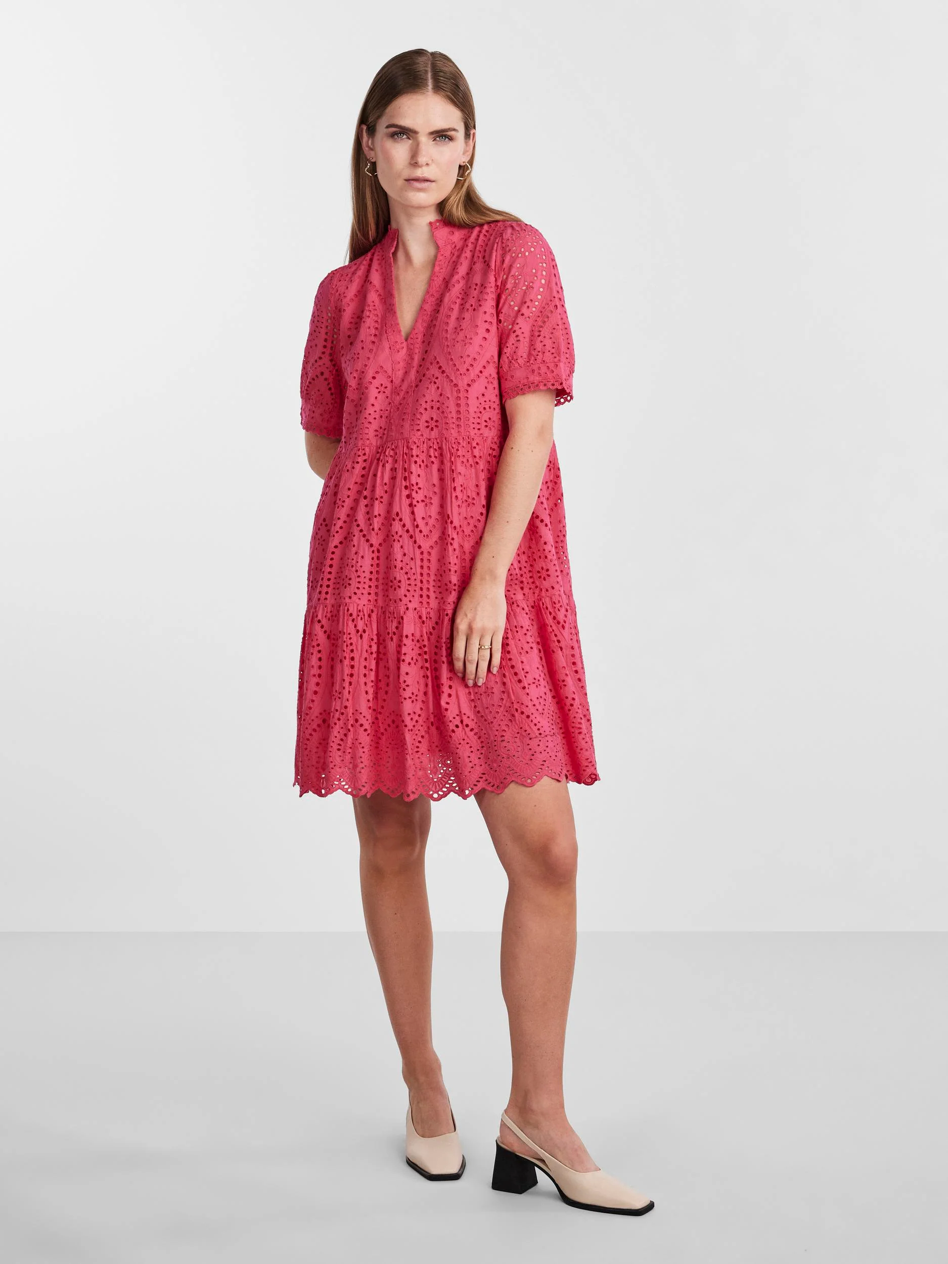 Y.A.S Naisten Minimekko YASHOLI SS DRESS Pinkki - Image 4