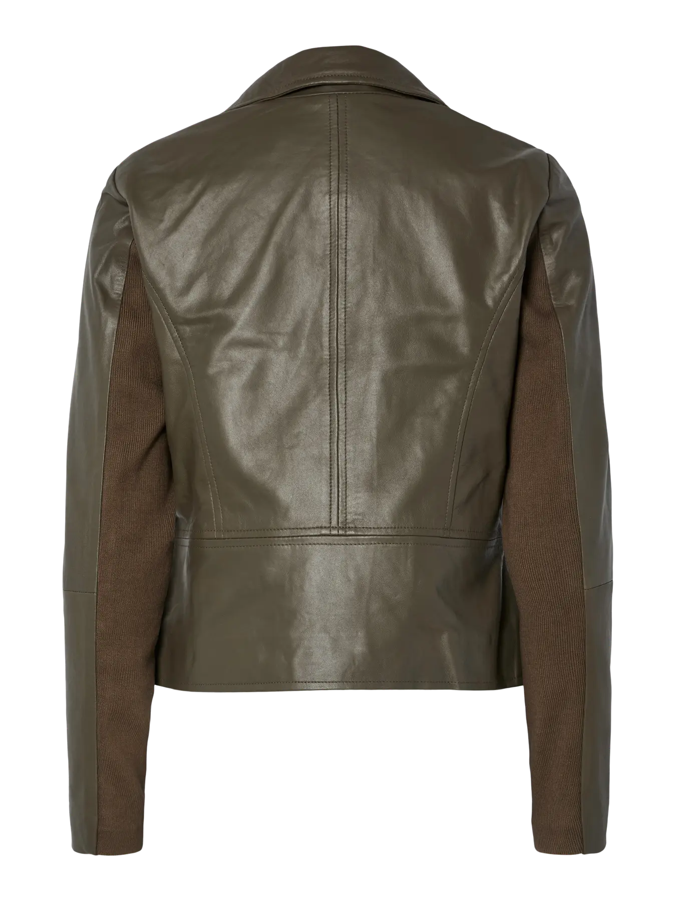 Y.A.S naisten nahkatakki, YASSOPHIE LEATHER JACKET Dark Olive - Image 4