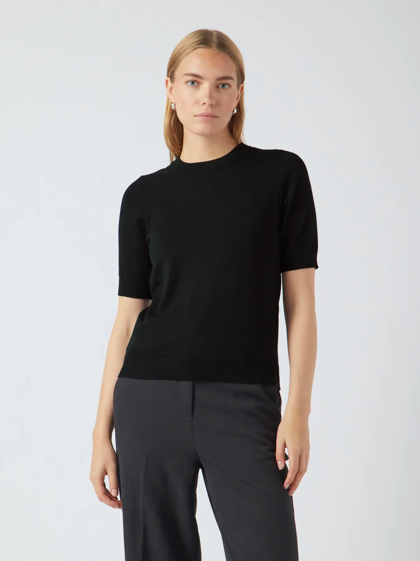 Y.A.S naisten neule, YASLENA SS KNIT PULLOVER S. Black