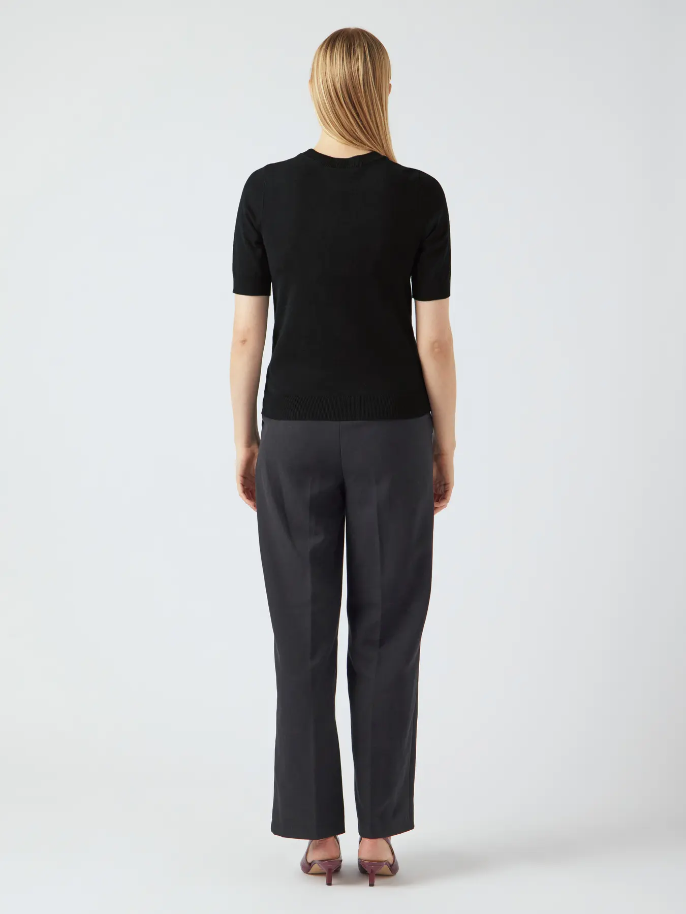 Y.A.S naisten neule, YASLENA SS KNIT PULLOVER S. Black - Image 2