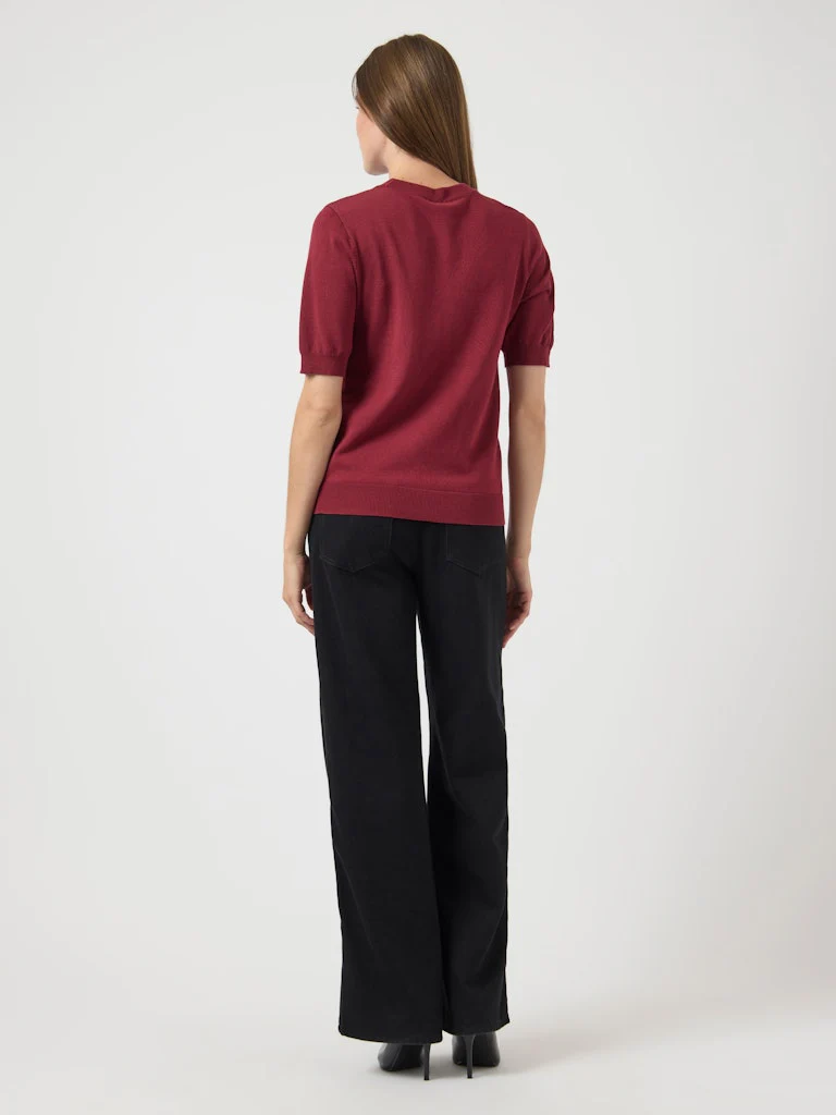 Y.A.S naisten neule, YASLENA SS KNIT PULLOVER S. Tibetan Red - Image 2