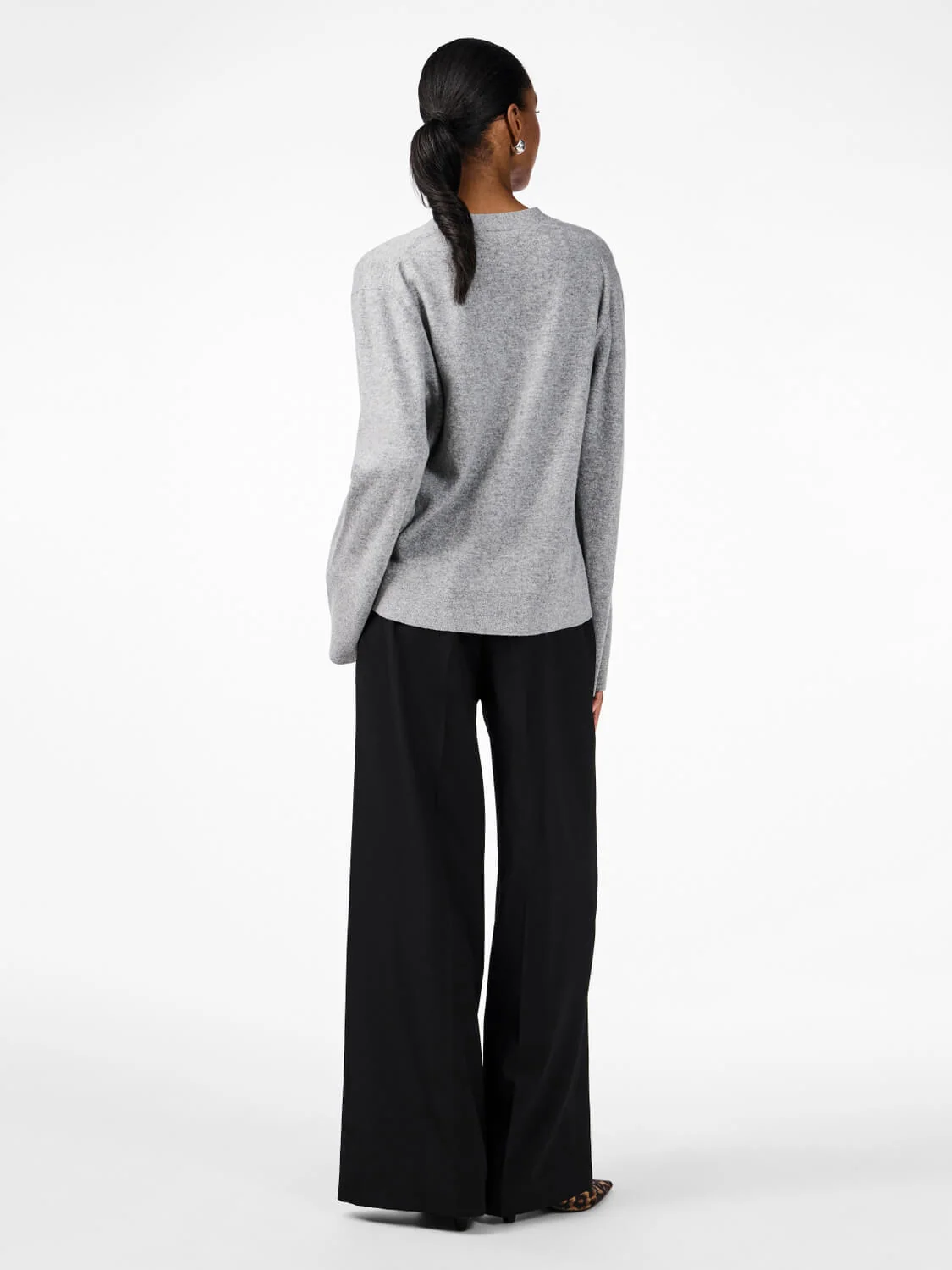 Y.A.S Naisten Neuletakki, YASEMILIE LS CARDIGAN KNIT S. NOOS Grafiitti - Image 2