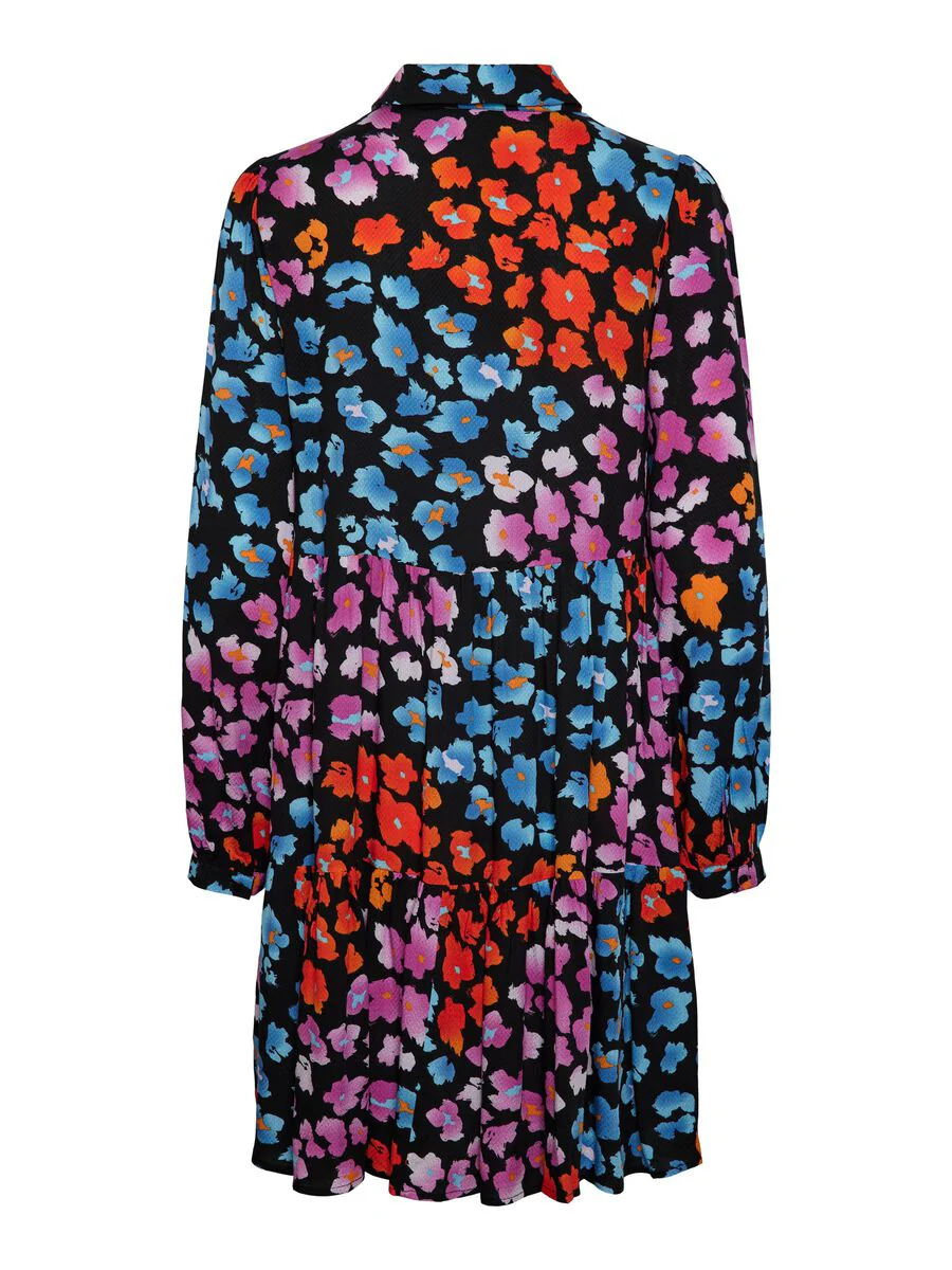 Y.A.S Naisten PaitaMekko, YASALIRA LS SHIRT DRESS  NOOS Musta Kuosi - Image 4
