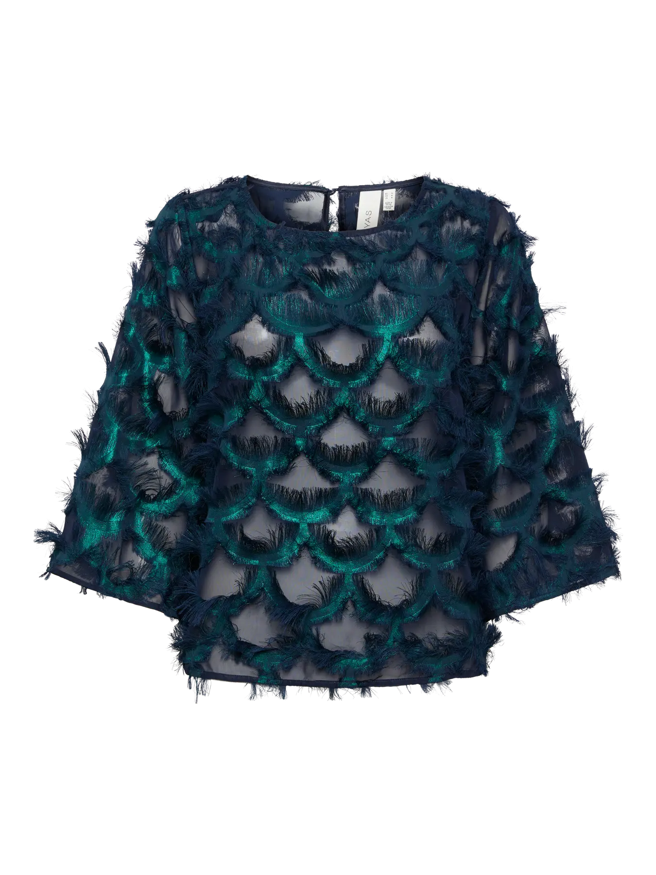 Y.A.S naisten toppi, YASPAZILLA 3/4 TOP Navy Blazer - Image 3