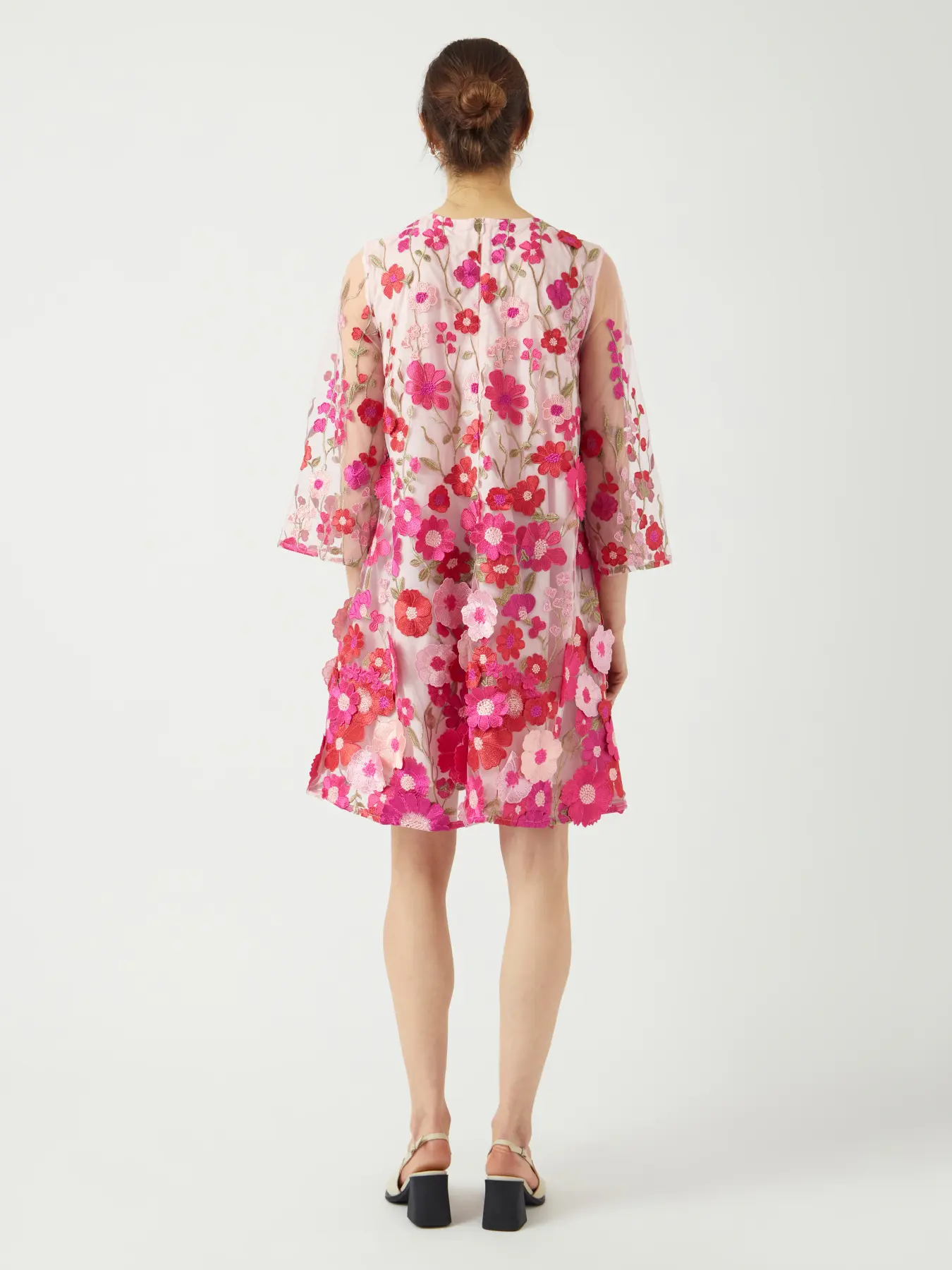 Y.A.S mekko YASFlowering 3/4 Dress, pinkki kuosi - Image 4