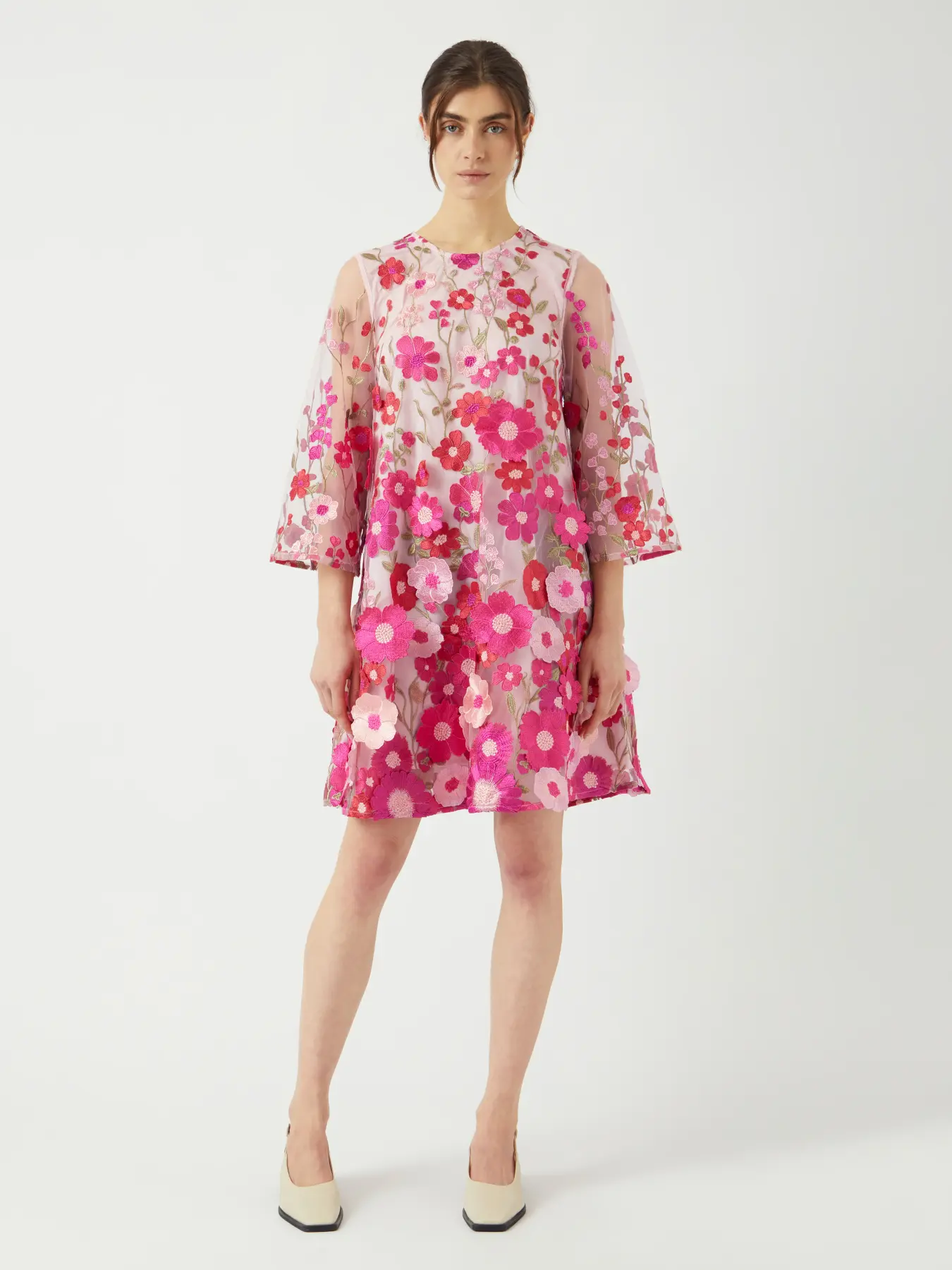 Y.A.S mekko YASFlowering 3/4 Dress, pinkki kuosi - Image 5