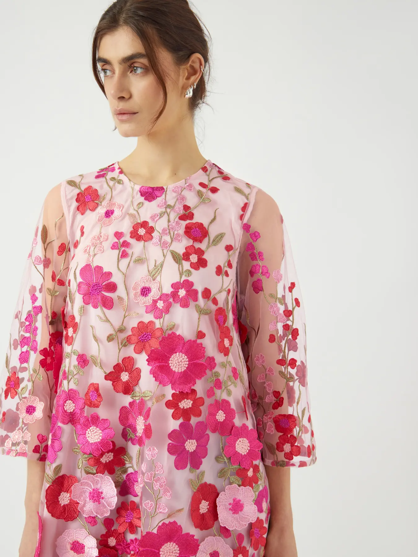 Y.A.S mekko YASFlowering 3/4 Dress, pinkki kuosi - Image 6