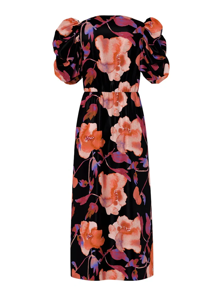 Y.A.S naisten mekko YASPELLA 2/4 LONG DRESS S., Black Pilana Aop - Image 2