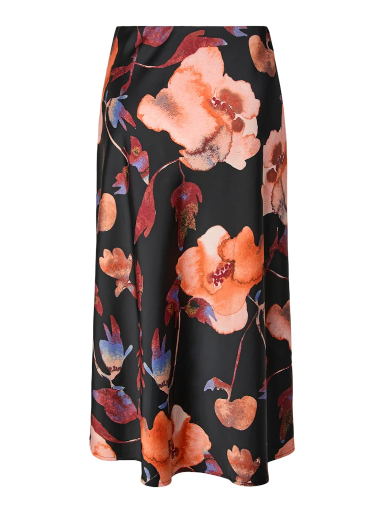 Y.A.S naisten hame YASPELLA HW MIDI SKIRT S. NOOS, Black Pilana - Image 3