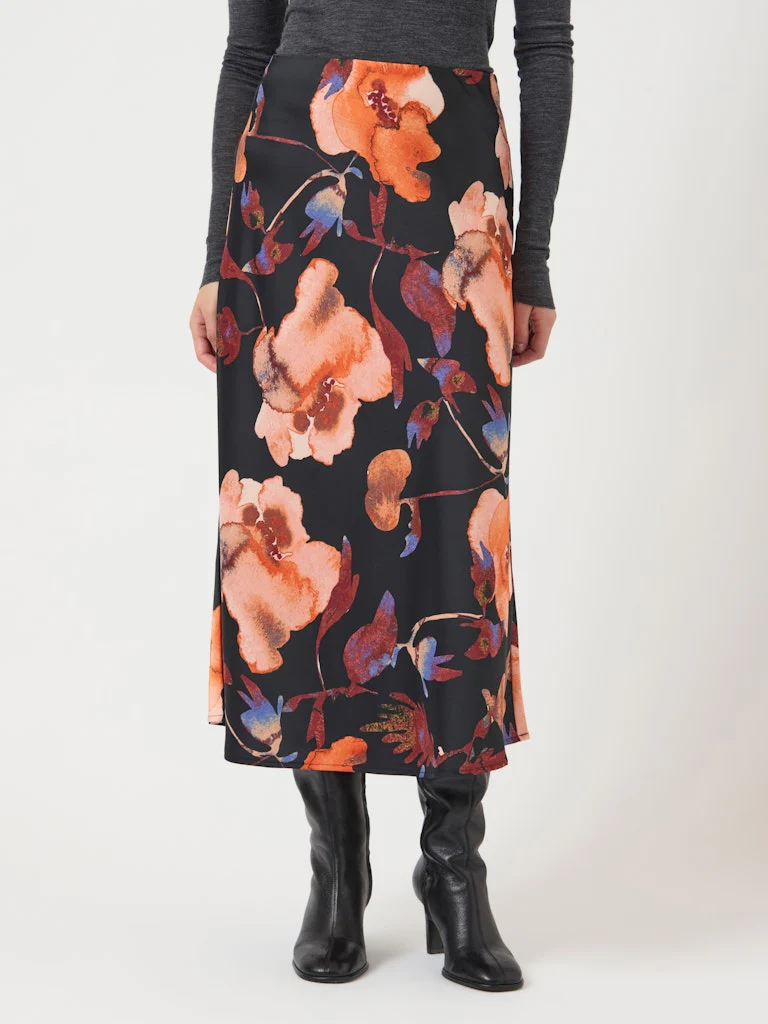 Y.A.S naisten hame YASPELLA HW MIDI SKIRT S. NOOS, Black Pilana - Image 4