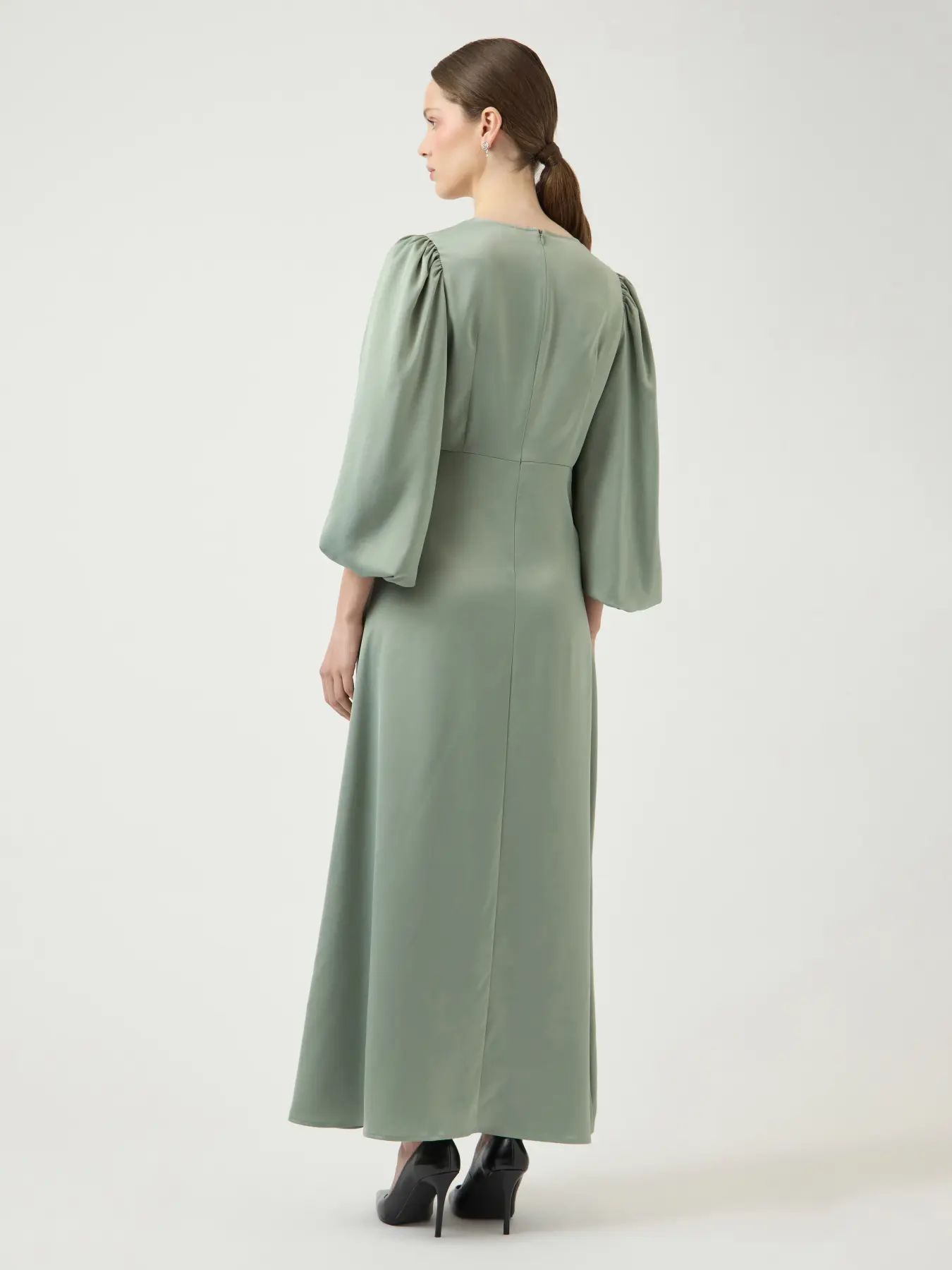 Y.A.S mekko YASThea LS Long Dress S. Noos, Green Milieu - Image 2