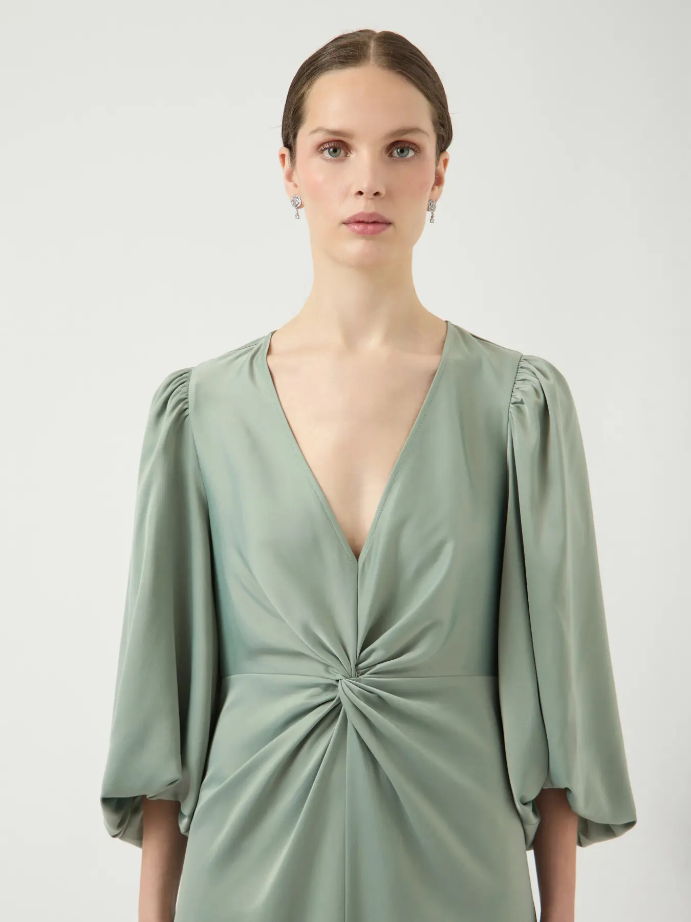 Y.A.S mekko YASThea LS Long Dress S. Noos, Green Milieu - Image 5